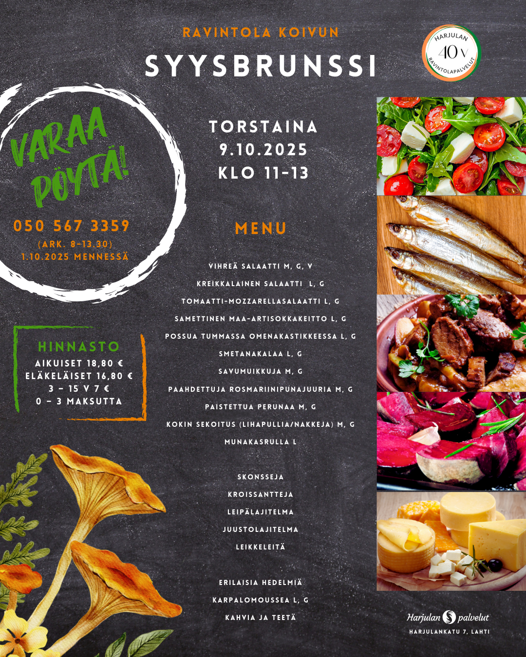 Harjulan Ravintola Koivun syysbrunssi