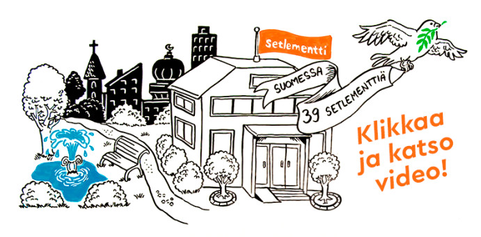 Piirretty Setlementti-aiheinen kuva